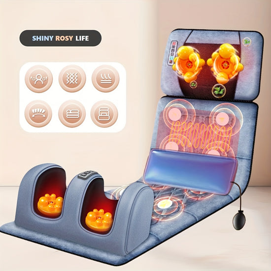 11 Gepgrade massagetafelmat voor het hele lichaam Europese stekker 12V3A invoer volledige lichaams golfrelaxatievibratiesmassage handmatige lendenluchtkussen met kuitmassage afneembaar shiatsukussen warmtecompressie over de hele rug cadeaus voor 